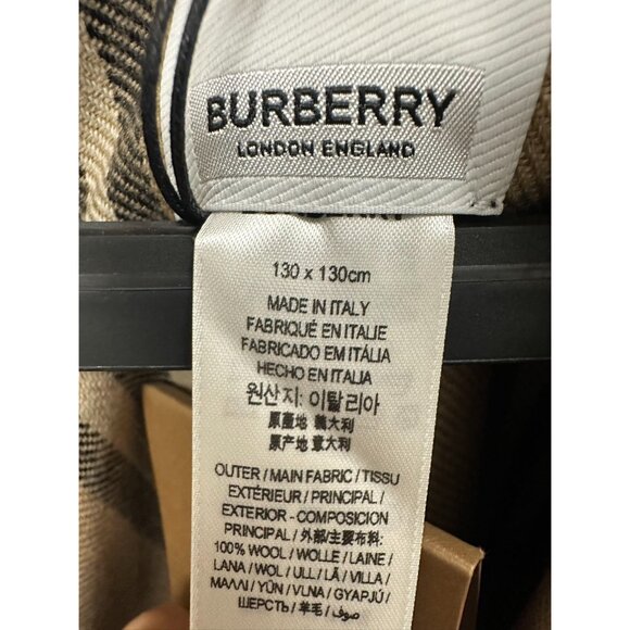 Burberry Icon stripe Solid Reversible Wool Cape Black US OS - Picture 5 of 8